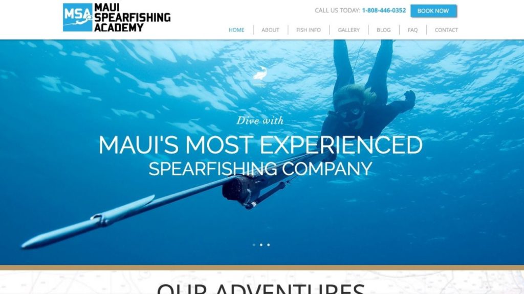 Maui Spearfishing Academy's website