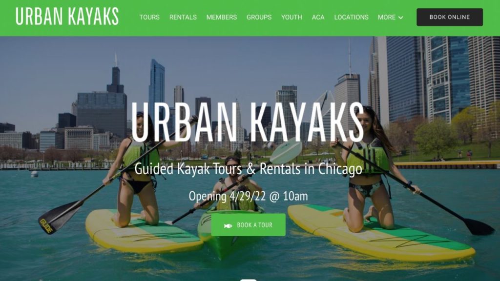 Urban Kayaks's homepage.
