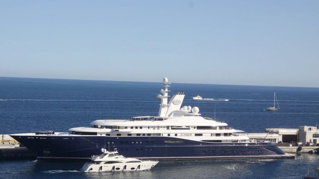 A photo of Al Mirqab, one of the most expensive yachts in the world.