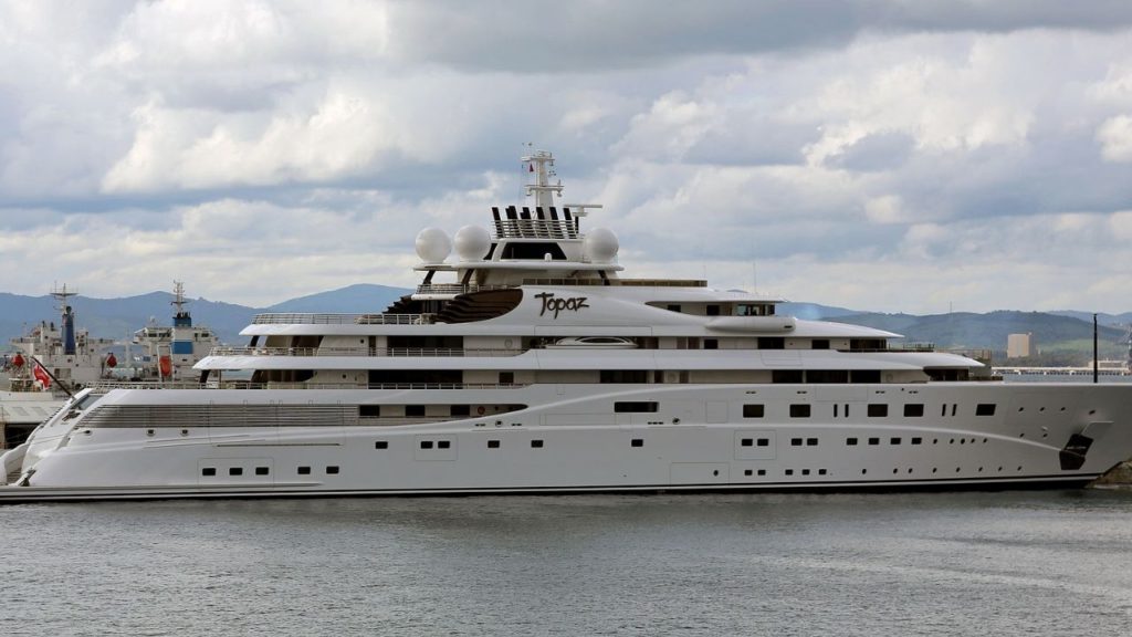 A picture of Topaz, one of the most expensive yachts in the world