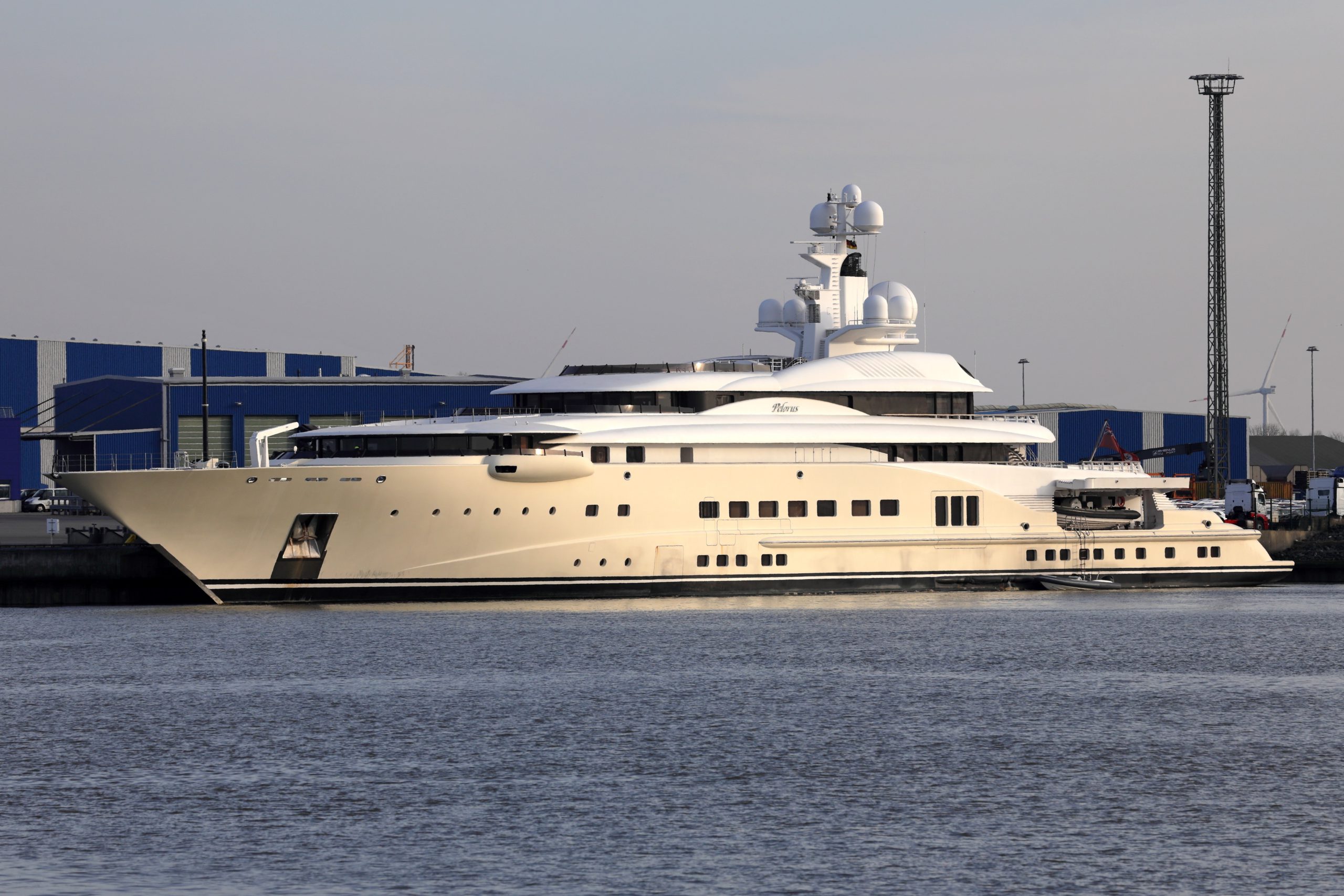 The Mega Yacht Pelorus Is Moored In The Port Of
