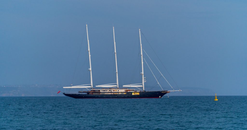 Palma De Mallorca Spain April 23 2023:sailing Mega Yacht
