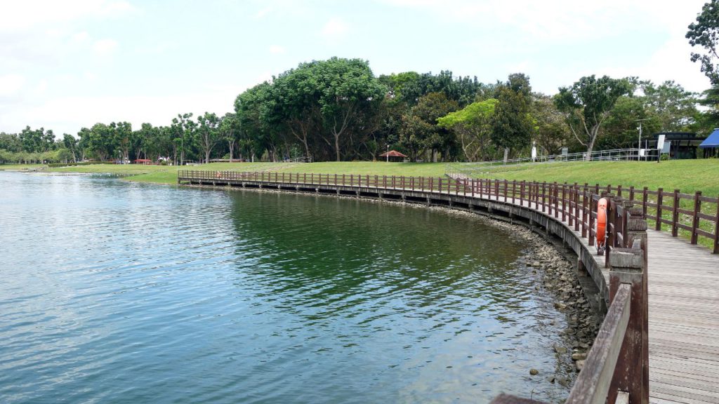 Photo of Bedok Reservoir, one of the best fishing spots in Singapore.
