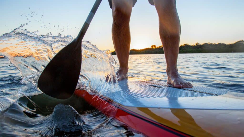 Close up photo of a paddle for ocean paddleboarding