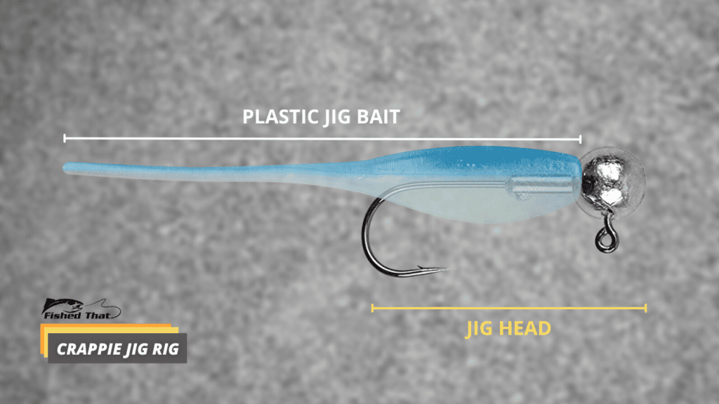 diagram showing how a jig head is used with a plastic bait